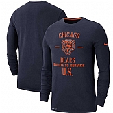 Men's Chicago Bears Nike Navy 2019 Salute to Service Sideline Performance Long Sleeve Shirt,baseball caps,new era cap wholesale,wholesale hats